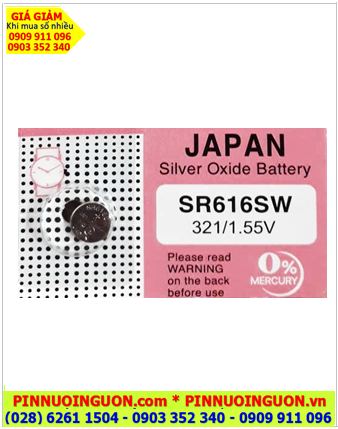 MuRata SR616SW _Pin 321; Pin đồng hồ 1.55v Silver Oxide MuRata SR616SW _Pin 321